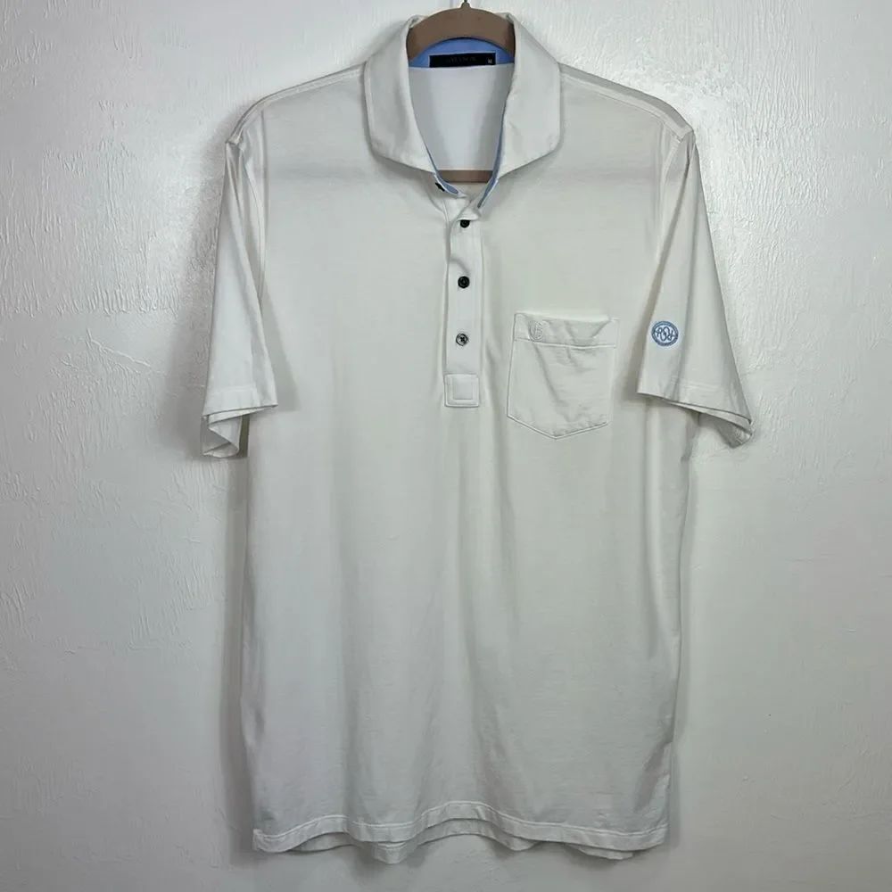 Greyson Pima Cotton Blend Short Sleeve Polo Shirt In White Size M